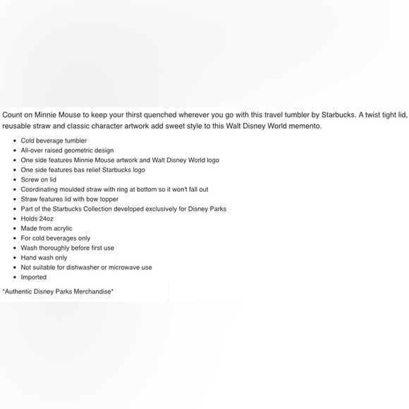 Disney Minnie Mouse Red Tumbler - Picture 4 of 5